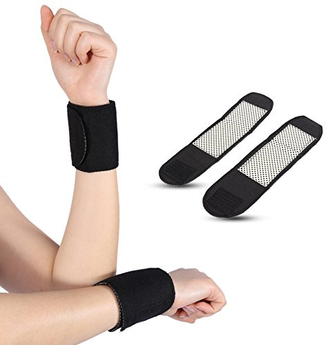 Supporto per Polso Riscaldato,Avvolgimento per Polso Autoriscaldante Terapia Magnetica Sport Protezione per Supporto per Polso Unisex,Protezione il supporto del polso per terapia di massaggio 1 paio