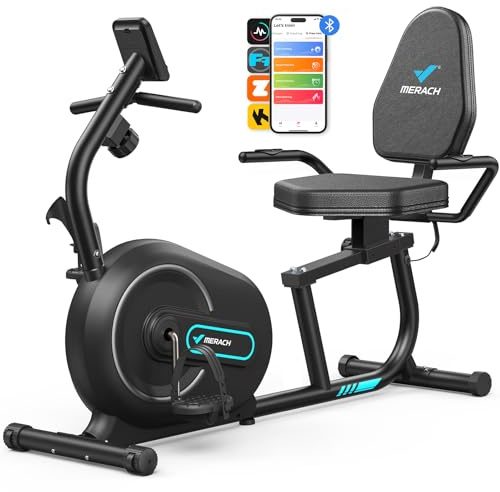 MERACH Recumbent Exercise Bikes for Home with Smart Bluetooth Equipment Exercise Bikes App,LCD,Heart Rate Handle Stationary Bikes for Home, Magnetic Recumbent Exercise Bike for Seniors Gym S08/S23