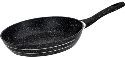 Royalford Smart Fry Pan with Durable Granite Coating, Forged Aluminium Non-Stick Frying Induction Hob Egg Omelet Pan | Saute Pan with 5-Layer Construction & Cool Touch Handle, Black, 30 Cm