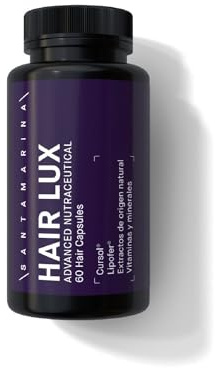 Santamarina Cosmetics Capsulas Caída Capilar HAIR LUX - Crecimiento Cabello Piel y Uñas - Frena la Caída - Vitamina B3, B1, B2 y B9, Selenio, Zinc - Apto para Veganos - 60 Cápsulas