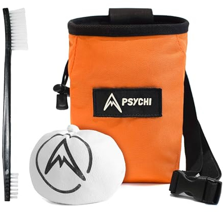 Psychi OG midja kritväska startpaket paket för bergsklättring Bouldering gym (orange)