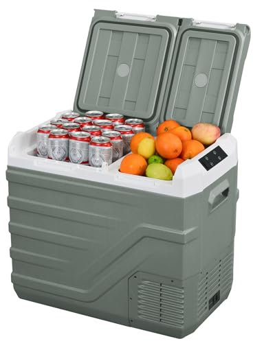 Alpicool 39L Kompressor Kühlbox Dual Zone, Kühlschrank für Auto mit Kompressor 12V 230V, Kühlschrank Kühlbox für Auto, Camping, Angeln, Fahrten, Lkw, Boot, Reisemobil, -20℃-20℃