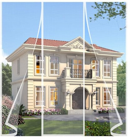 Moustiquaire Baie Vitree Coulissante 280x215cm Rideaux Anti Mouches pour Porte,Magnétique Moustique Rideaux Toile Insect Ecran,-Version Blanc