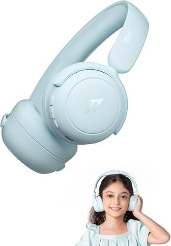 1MORE HQ20 Kids Headphones Wireless, 75/85/90dB Volume Limited, 65H Playtime, Bluetooth 5.3, Built-in Mic, Foldable Over Ear Headphones for Childrens/Tablet/Phone/PC/School/Travel, Blue