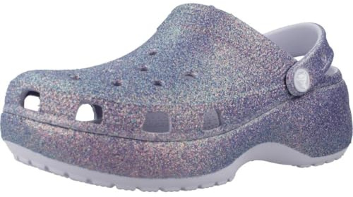 Zuecos Crocs Classic Platform Glitter para mujer, color Purple Moon, talla 38