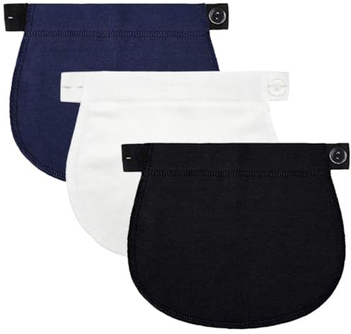 MIRKUZI Belly Bands for Pregnant Women, Pack of 3 Maternity Pants Extenders, Adjustable Waist Extensions, High Quality Cotton Pants Waist Extensions, Maternity Pants Extensions