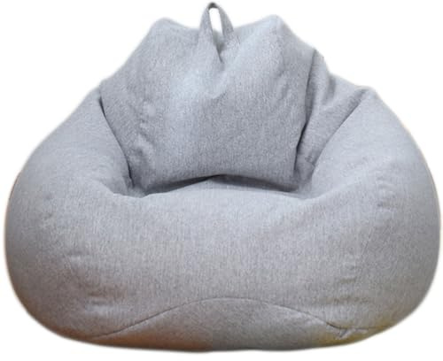 Funda de sofá Tipo puf (sin Relleno) Puf con Almacenamiento para Peluches Sillón Perezoso sin Relleno Silla Gamer, Accesorios para tumbonas de salón y Dormitorio,Gris,Large