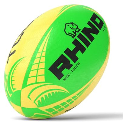 Touch - Palla da rugby, colore: Giallo fluo/Verde fluo
