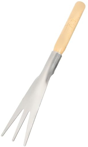 Artibetter 3-Toothed Stainless Steel Garden Trowel for Vegetable Planting and Weeding, Metal Hand Shovel with Wooden Handle, Sturdy Gardening Tool for Flower Beds and Garlic Seedlings