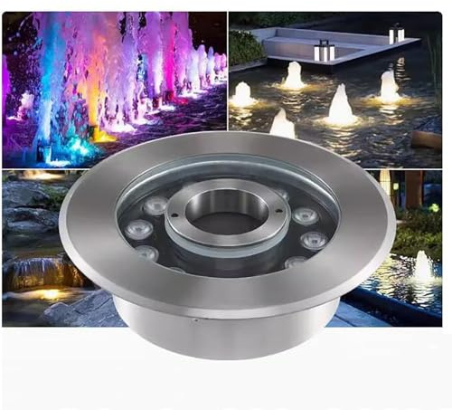 12/24V LED-undervattensringlampa for damm, IP68 vattentäta Plaza-fontänlampor(White,6w(AC24V))