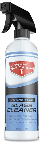 Jay Leno's Garage Glass Cleaner Spray – Streak-Free Auto Glass Cleaner for Cars, Automotive Window Cleaner for Car Windows, Windshields & Mirrors, Tint-Friendly Interior & Exterior Glass – 16 oz