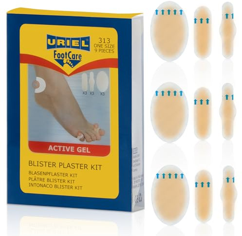 URIEL Gel Blister Bandages Kit for Feet – Soft Blister Pads for Heels, Toes & Hands Protection from Rubbing – Flexible Waterproof Patches, Guard Sensitive Areas & Support Natural Recovery