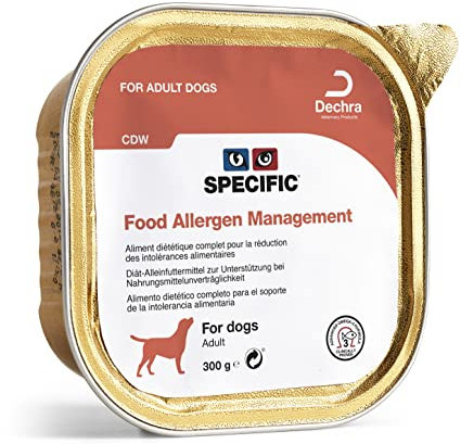 SPECIFIC® Food Allergen Management (CDW) 6x300g - Hypoallergenes Hundefutter mit Lamm und Reis - Nassfutter für Hunde - Glutenfrei - Erwachsene Hunde - DECHRA Veterinary Products