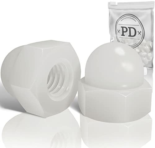 PD® Tuercas de caperuza de plástico M10 (DIN 1587) | Tuercas de caperuza de nylon PA | Tuercas de caperuza protectoras de alta forma para tornillos, varillas roscadas y pernos roscados | 15 pts