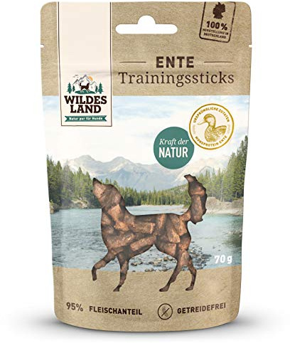 Wildes Land - Trainingssticks Ente - 8 x 70 g - Snack - Hundesnack