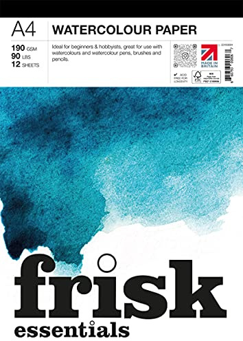 Frisk Essentials Bloc de papier aquarelle, blanc, A4