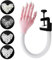 Übungshand Für Nageldesign mit 400pcs Ersatznägel, Professionelles Übungsfinger für Nageldesign Gelnägel Fake Hand Maniküre Tool, Rosa