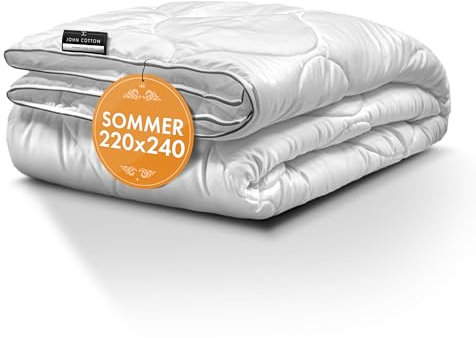 John Cotton Perfect Match Bettdecke 240x220 - Elegant & Leichte Steppdecke für Sommer | Oeko-Test Zertifiziert Decke | Super Weiche & Atmungsaktive Sommerdecke | Decken 220x240 | Sommerbettdecken