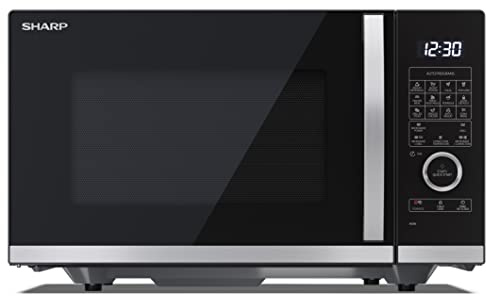 SHARP YC-QC254AE-B Mikrowelle mit Grill (900 W, 25 L, 10 Leistungsstufen, Eco-Funktion, Auftau-Funktion), schwarz