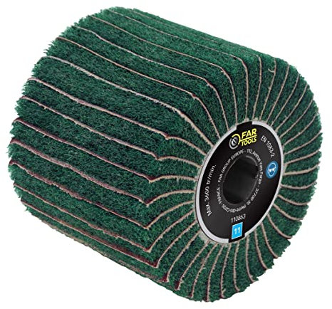 Spazzola in fibra sintetica e lamelle abrasive Ø120 mm/L100 mm