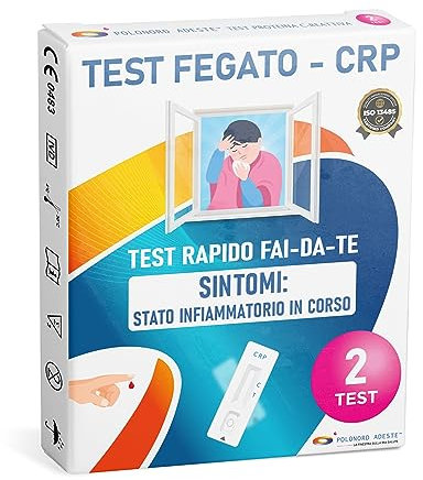 ADESTE TEST PROTEÍNA C REACTIVA – TEST CRP RÁPIDO para la detección de enfermedades infecciosas bacterianas y estados inflamatorios. Paquete de 2 tests