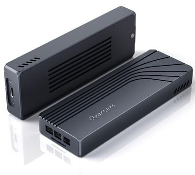 Qzarcarc 40Gbps M.2 SSD Enclosure, Thunderbolt NVMe Enclosure with Cooling Fan, SSD External Hard Drive Enclosure, M.2 Enclosure Support M Key Size 2280/8TB Compatible with Thunderbolt /USB Port.