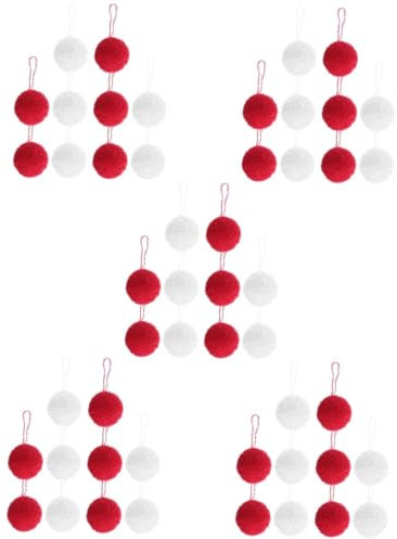 Cabilock 50 Stück Wollknäuel Christbaumschmuck weihnachtsbasteln Halloween-Ornamente Pompon-Girlande Dekor Girlande Weihnachtsschmuck Weihnachtskugeln Bälle für Weihnachtsfeiern Strauß Lob