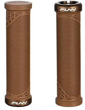 Funn Hilt JR Mountain Bike Handlebar Grips with Single Lock On Clamp, Bicycle Handlebar Locking Grips with 19 mm Inner Diameter, 3/4 Inch Bicycle Grips for Youth, Girls and Boys (Brown)