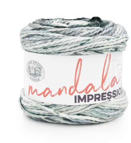 Lion Brand Yarn Mandala Impressions, Multicolor Yarn for Knitting, Crochet and Crafting, Peppery, 1 Pack