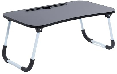 OHS Laptop Table for Working from Home, Bed Table Laptop Accessories Portable & Sturdy Breakfast Adjustable Desk Stand, Charcoal - 60 x 35 x 26cm