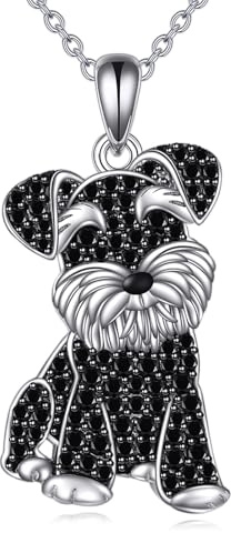 YFN Collar de plata de ley con colgante de perro, regalo para los amantes de los perros, Damen, Plata de ley, No es una piedra preciosa