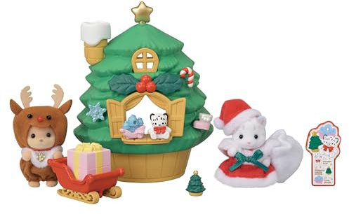 Sylvanian Families - La Maison du Père Noël - Set 2 Figurines et 11 Accessoires - Plongez dans l'univers de la Famille Sylvanian - Jouet Enfant 3 Ans et + - 5822