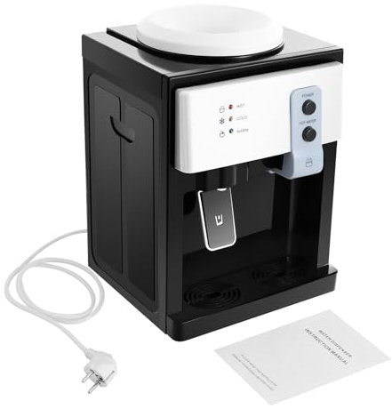 Dispensador eléctrico de agua fría y caliente, dispensador de agua caliente de 220 V, arranque con un botón con sumidero de agua extraíble, con 1,1-4,9 gal, cubos de agua, para escritorios, mesitas de