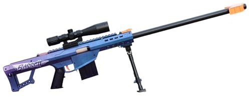 E-THOL Barrett 98k Lanciacartucce Soft-Head - Fucile di precisione giocattolo per bambini | Modello realistico con munizioni Soft-Head | Incl. 10 cartucce | Età 3+ (Viollet)