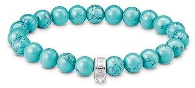 THOMAS SABO Armband mit türkisfarbenen Beads Recyceltes 925 Silber X0293-404-17-L19