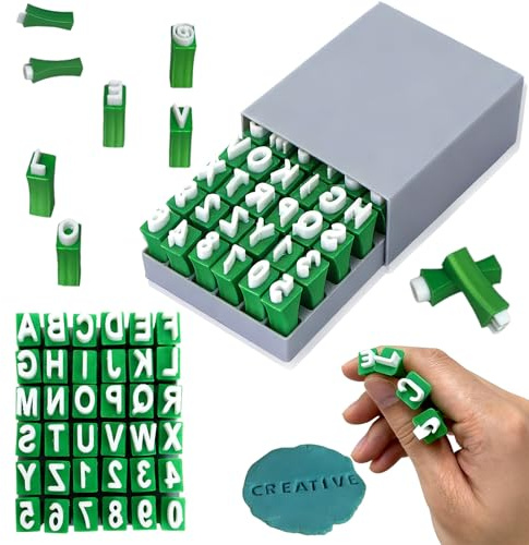 Brateuanoii T-ampons en Argile de l'Alphabet,Tampon Céramique avec Chiffre