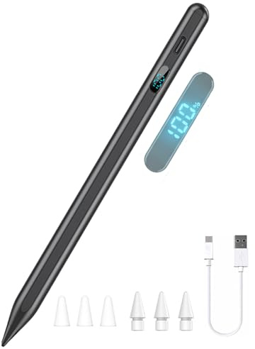 Stylus Pen for iPad & iPhone, Smartphone, Dual OS Active Pencil with LED Display, Universal X3 Stylus with Tilt Sensitivity, Compatible with Android Tablet Xiaomi HP Lenovo Pad Galaxy Tab