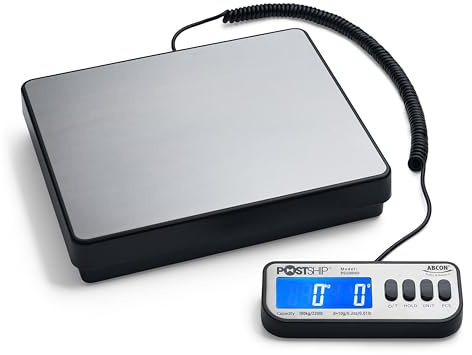 ABCON PS40HD 40kg 88lb x 2g Increments LARGE HEAVY DUTY High Performance – PARTS COUNTING - Auto Hold - Stainless Steel Platform - Digital Postal Parcel Postage Letter Weighing Shipping Scales (40kg)