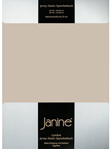 Janine Design Jersey Elastic Spannbetttuch naturell, 180x200 cm - 200x220 cm