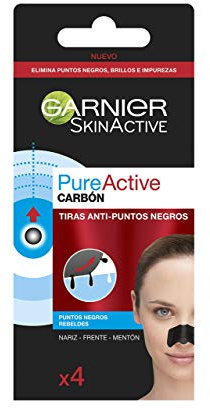 Garnier Pure Active Intensive Anti-Blackhead Charcoal Nose Strips, 4-Piece