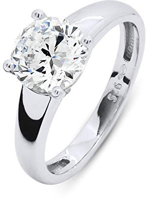 Essens - Bague SOLITAIRE - Joaillerie Prestige - Argent Massif 925 Millièmes - Bijou Femme