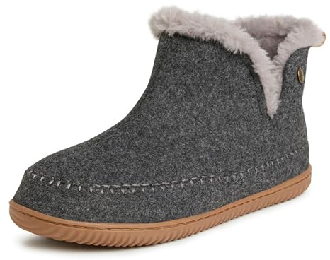 Dearfoams mens Alpine By Dearfoams Men's Brixen Boot Slipper, Dark Heather Grey, Large US