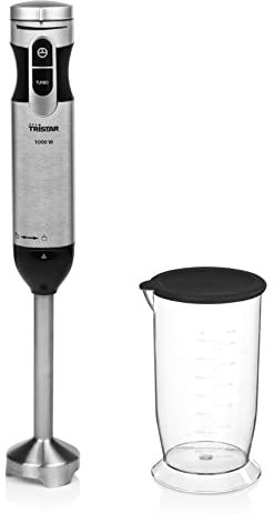 Tristar MX-4828 Stabmixer - Abnehmbare Edelstahlstange - 1000-Watt, silber, schwarz