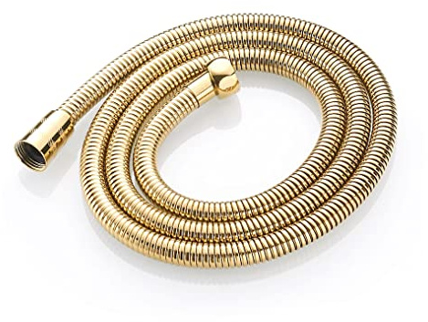 Xcel Home™ 1,5 m guld läckagesäker flexibel rostfritt stål anti-knut-duschslang med solid kontakt