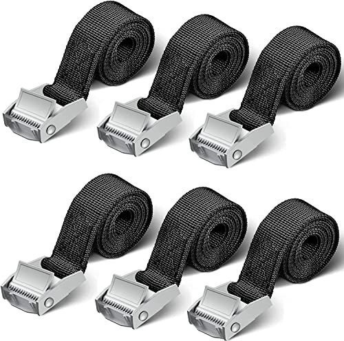 Spanngurte Kurz 6 Stück 250kg 0.5m,1m,2m Spanngurt Schwarz Zurrgurte Motorrad zurrgurt für Motorrad Fahrradträger Extrem robuste Zurrgurt (0.5m * 6Pcs)