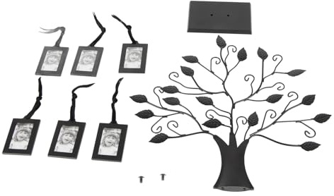 Marco de Fotos de árbol Genealógico, Decoración del Hogar, Marco de Fotos Familiar, árbol de Exhibición con Marcos de Fotos Colgantes(S-6 marcos de fotos con 6,4 * 4,6 cm)