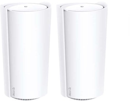TP-Link Deco XE200 Mesh WLAN Set (3 Pack), Wi-Fi 6E AXE11000 Tri-Band Router & Repeater, 16 Streams, 1× 10G-Port + 2× 1G-Ports, 8×8 MU-MIMO, empfohlen für Häuser mit 4-6 Schlafzimmern
