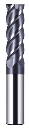 CREEYA VHM CNC Fräs 14mm, 4 Tänder/Skärning/Flöjter, Volfram Stål Ändfräs, HRC 55, AlTiN Svart Beläggning Planfräs, Hårdmetall för Stål Metall Trä Akryl Plast