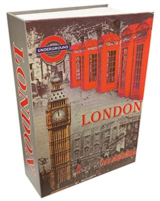 Caja de seguridad en forma de Libro Micel CFC08 M13403 Londres Gris Acero