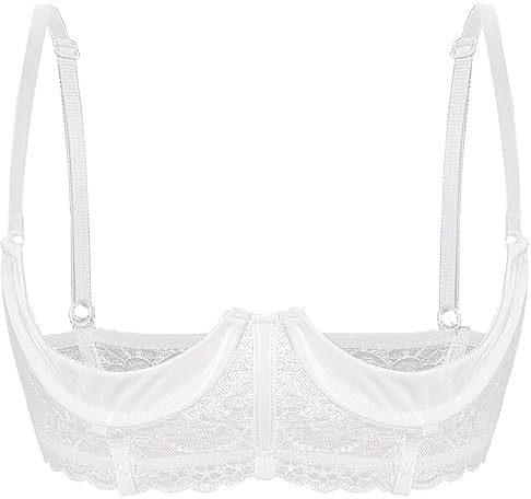 winying Reggiseno da donna con allacciatura al collo, senza capezzoli, con spalline sottili, senza petto, lingerie sexy e push up